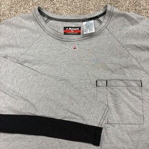Bulwark FR Flame Resistant Long Sleeve Work Shirt Pocket Gray 3XL